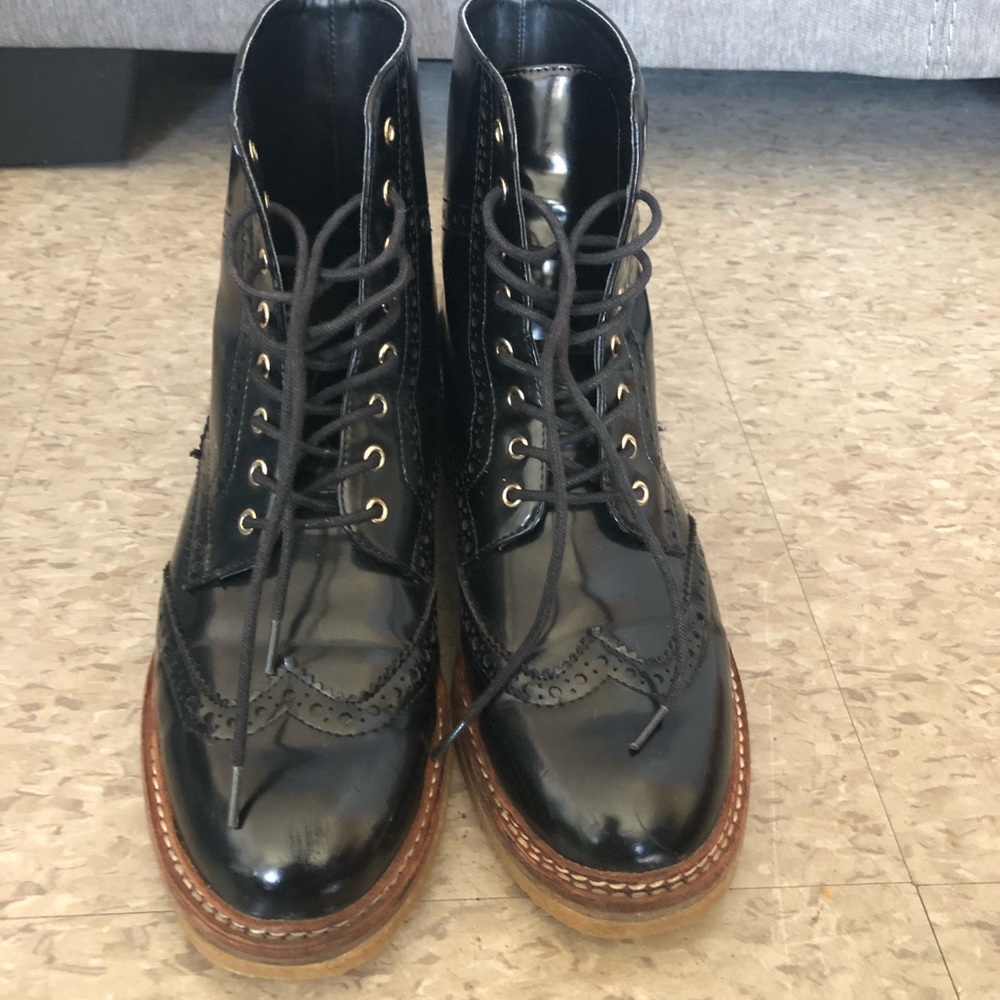 Zara Black Patent Boots Size 7/38 EU